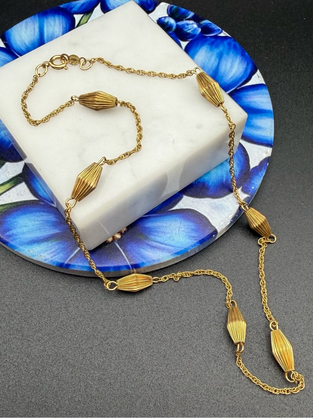 Carla 1/20 12KGF gold chain necklace #828  Vintage 14”